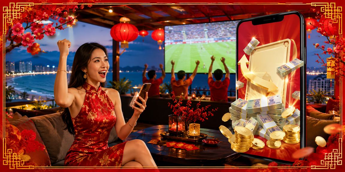 Người chơi tại bãi biển Đà Nẵng nhận cashback và kiểm tra ưu đãi khuyến mãi cuối tuần trên điện thoại
