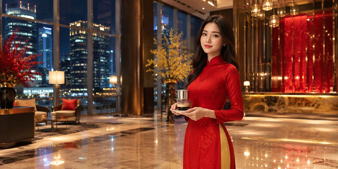 Người dùng Hà Nội kiểm tra thưởng nạp và hoàn trả trên điện thoại bên tách cà phê buổi sáng